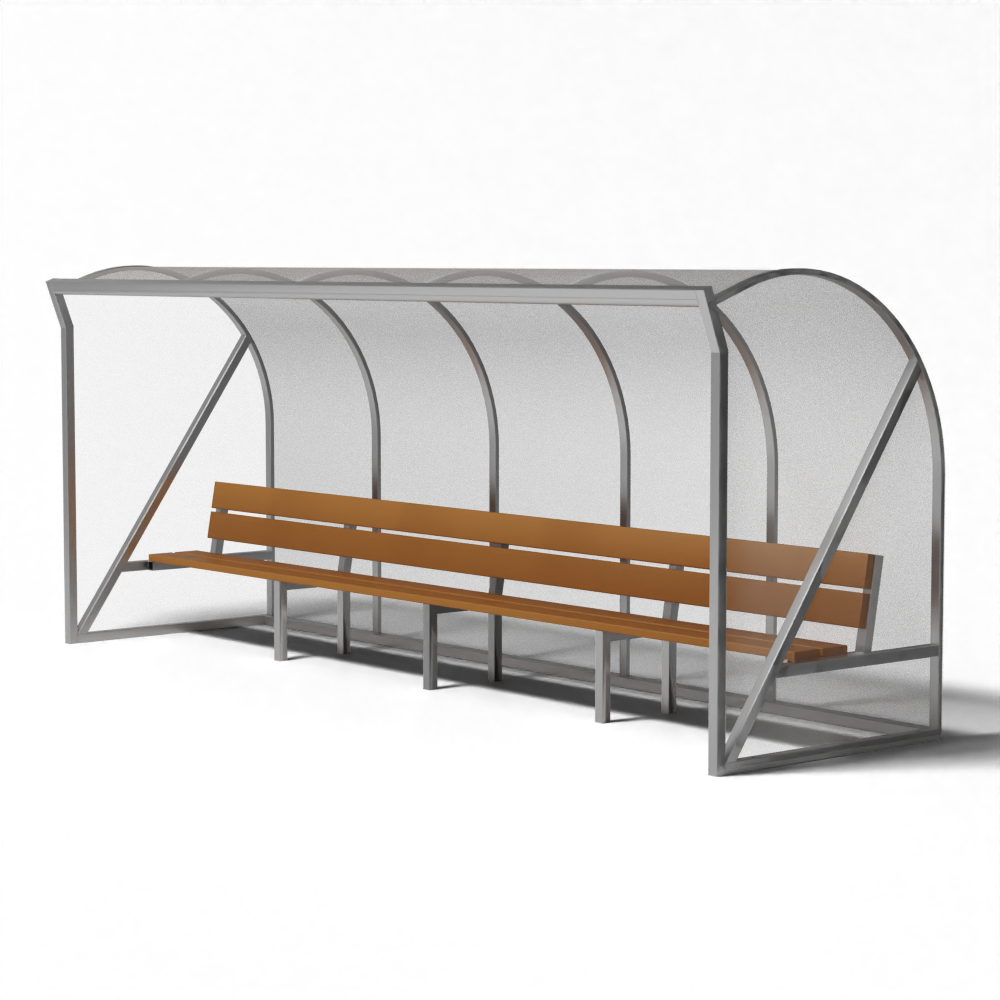 SKOR hockey dugouts Düsseldorf met meranti bank voor sportcomplexen