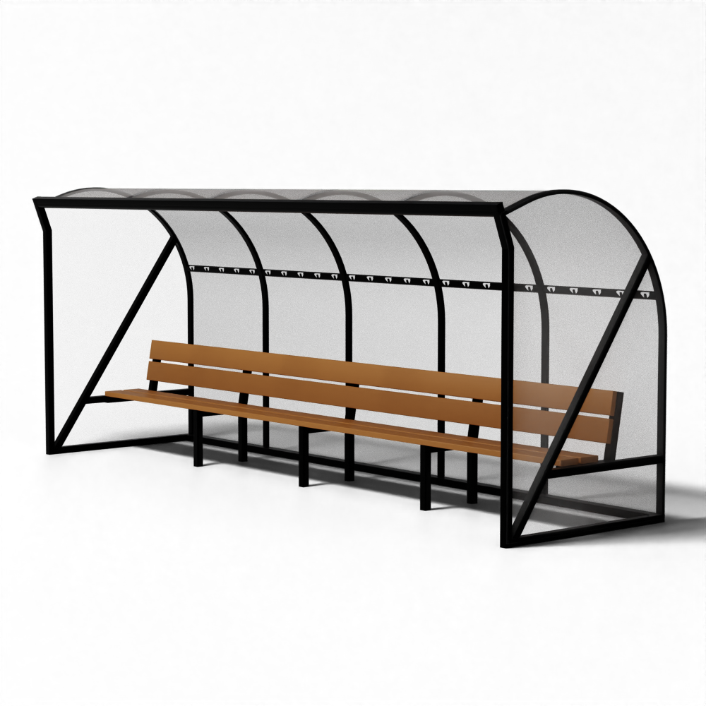 Dugout Montrouge met aluminium frame en UV-bestendig polycarbonaat van SKOR