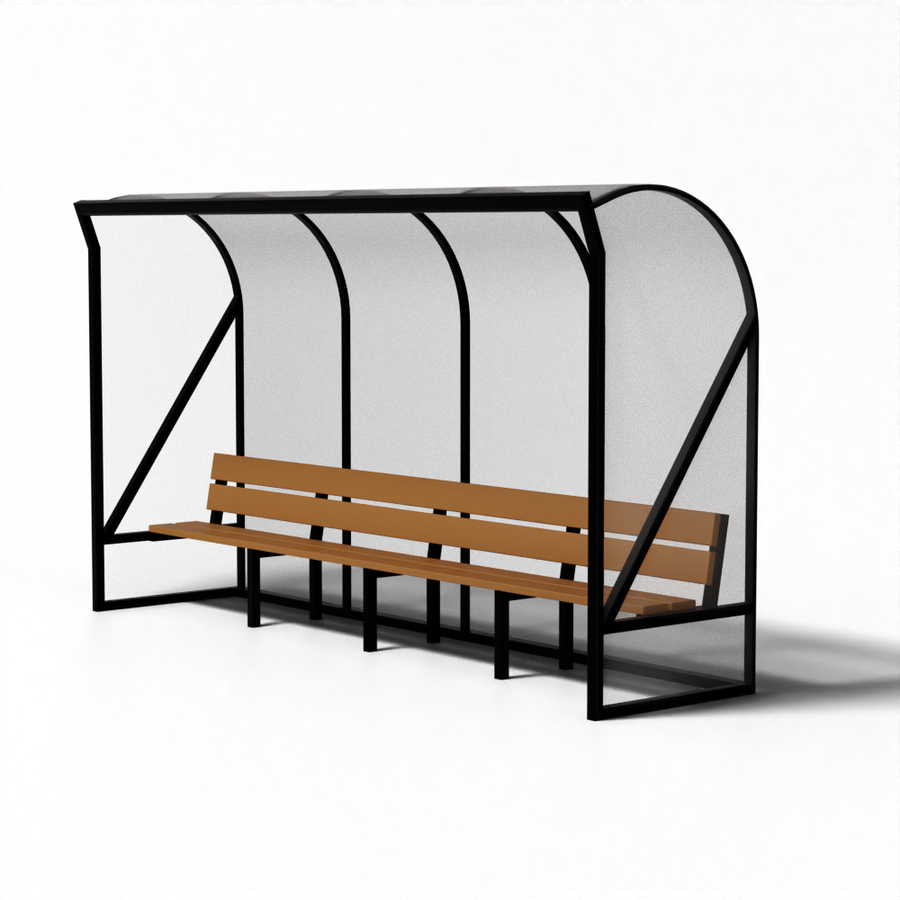 SKOR hockey dugout Type 2.2 Los Angeles, volledig gelast aluminium en 2,2 meter hoog voor optimaal comfort.