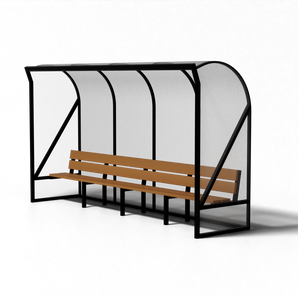 SKOR hockey dugout Type 2.2 Los Angeles, volledig gelast aluminium en 2,2 meter hoog voor optimaal comfort.