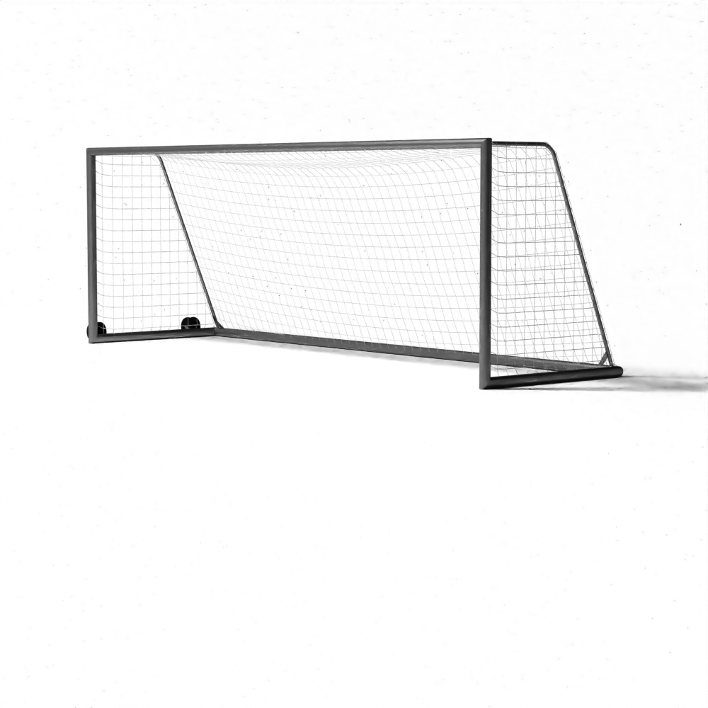 Professioneel groot aluminium voetbaldoel van SKOR | Gelast frame, 100x120 mm profiel, duurzame netbevestiging